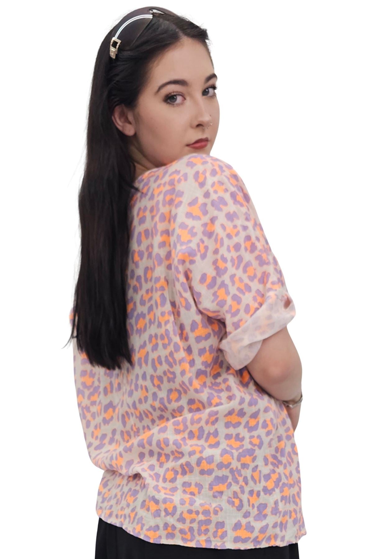 Leopard Print Tunic Cotton Top