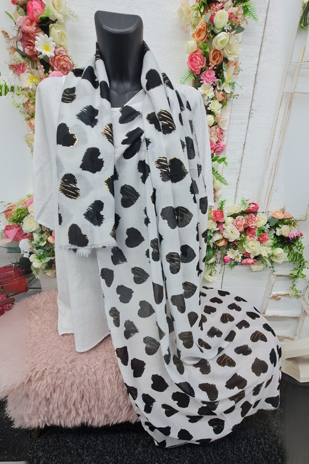 Heart Print Scarves