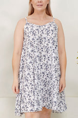 Floral Print Flared Viscose Dress