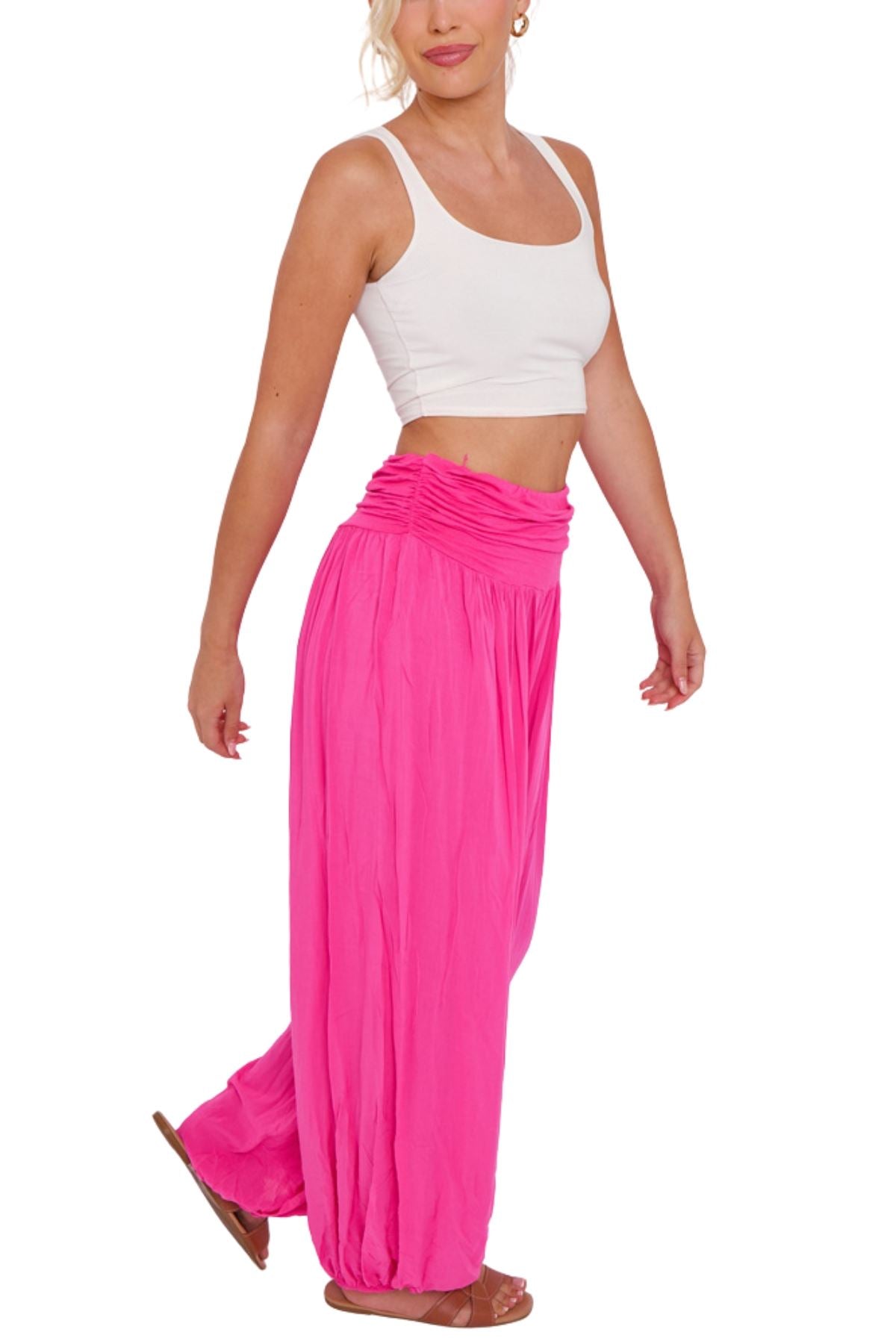 Plain High Waist Harem Pants