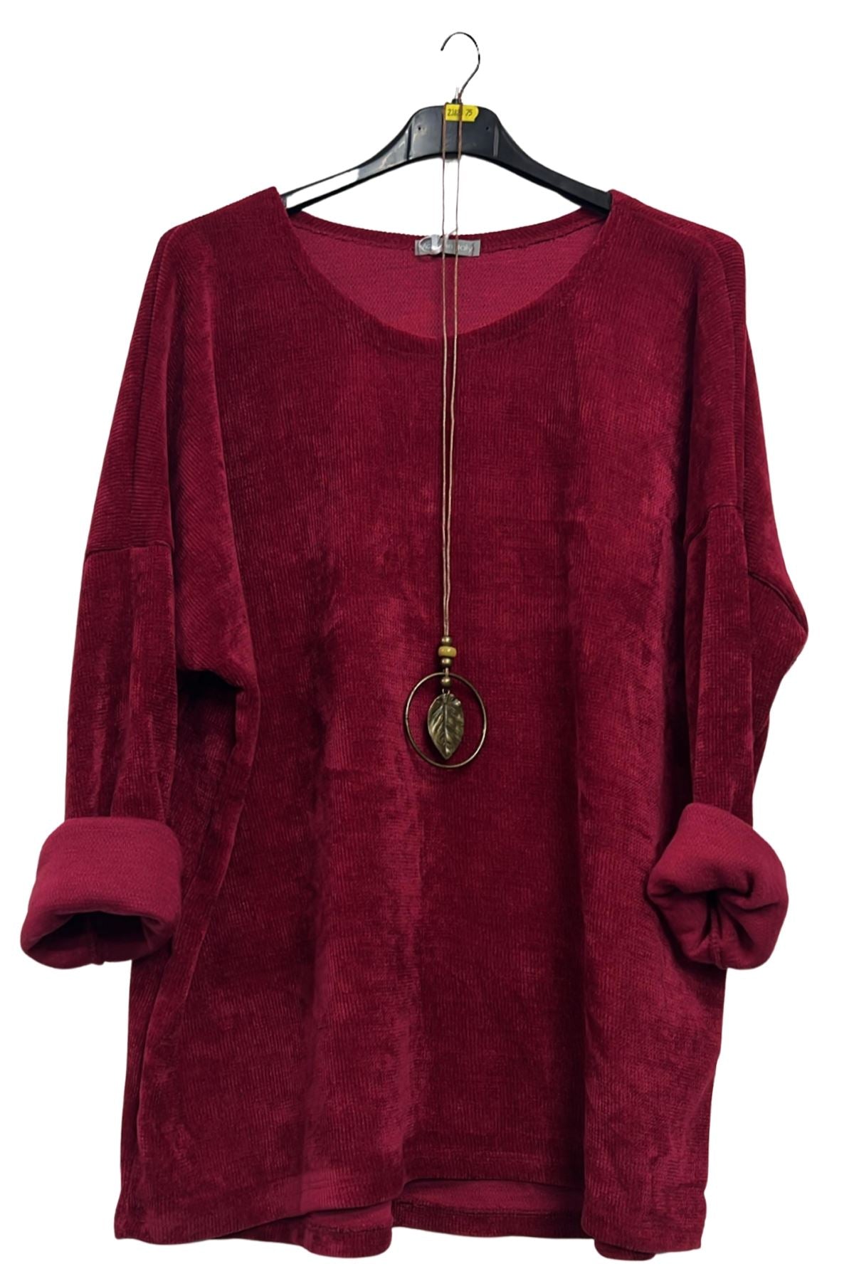 Plain Knitted Dropped Shoulders Top