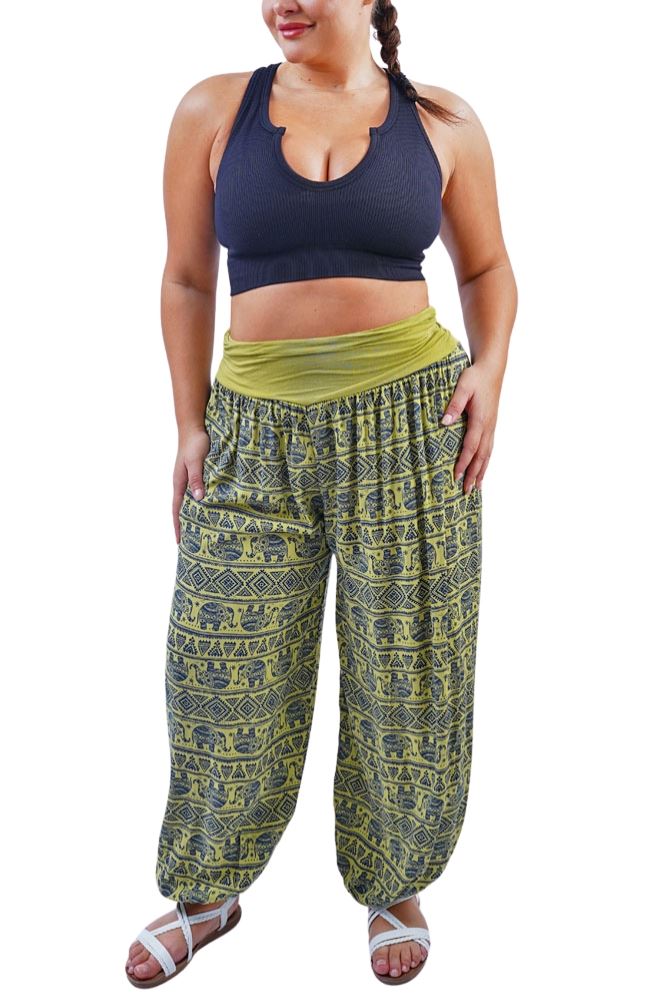 Geometric Elephent Print Viscose Palazzo