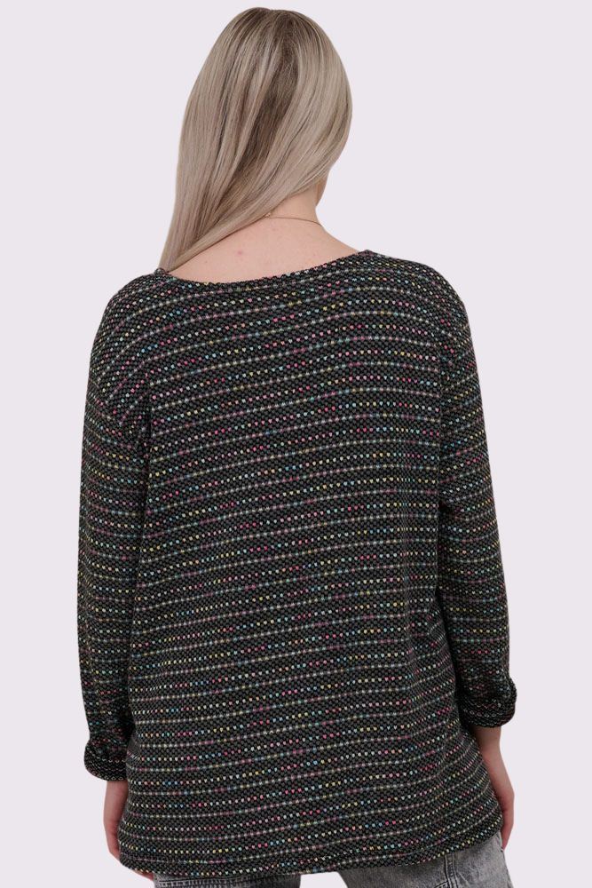 Multicoloured Horizontal Stripes Tunic Top