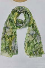Floral Print Gold Accents Scarves