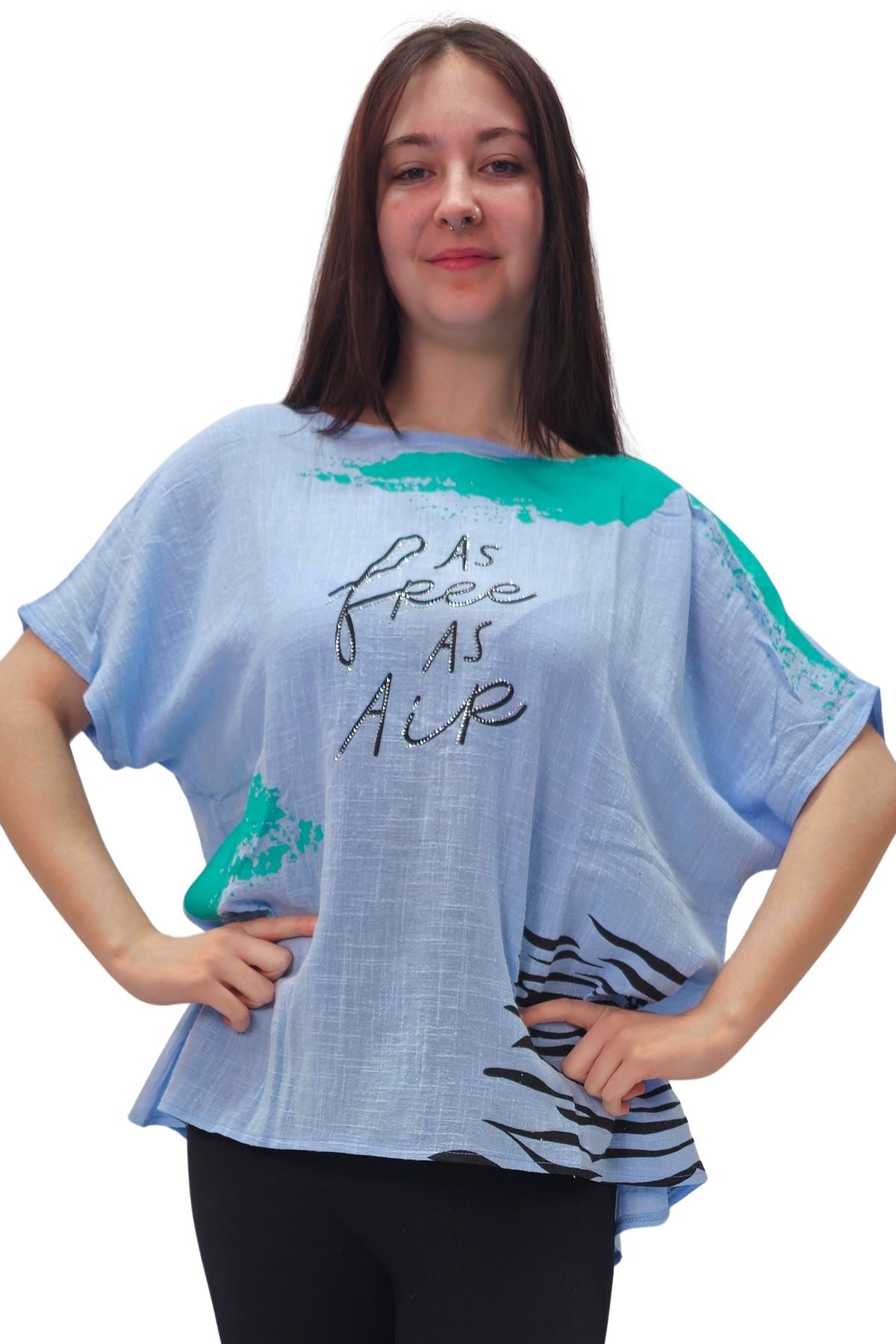 As Free As Air Print Cotton Top