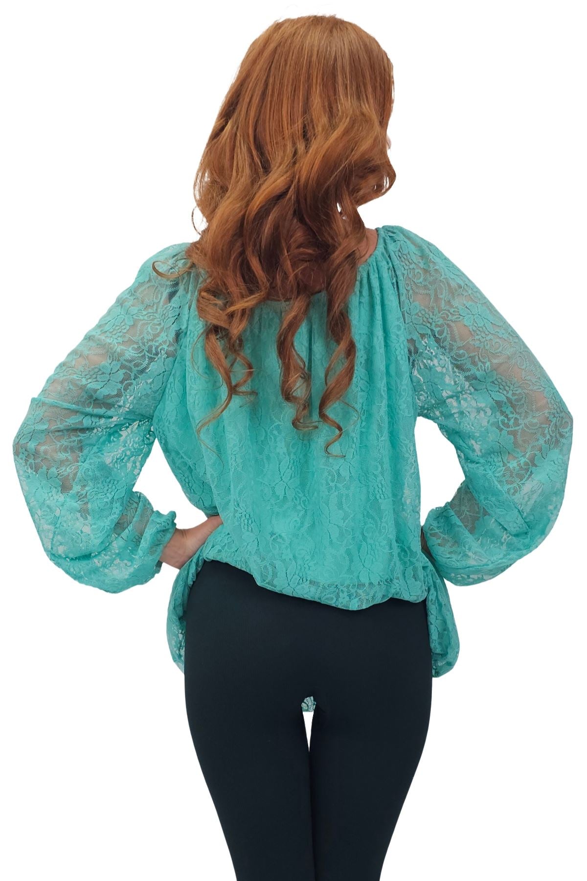 Floral Lace Overlay Curved Hemline Top