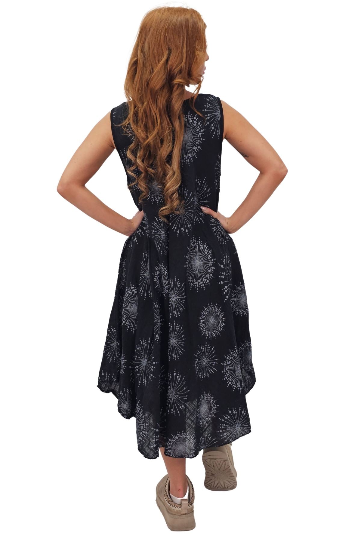 Abstract Firework Print Cotton Dress