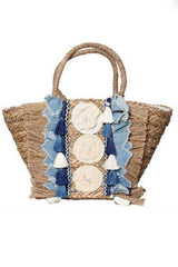 Straw Tassel Two Handle Shoulder Bag