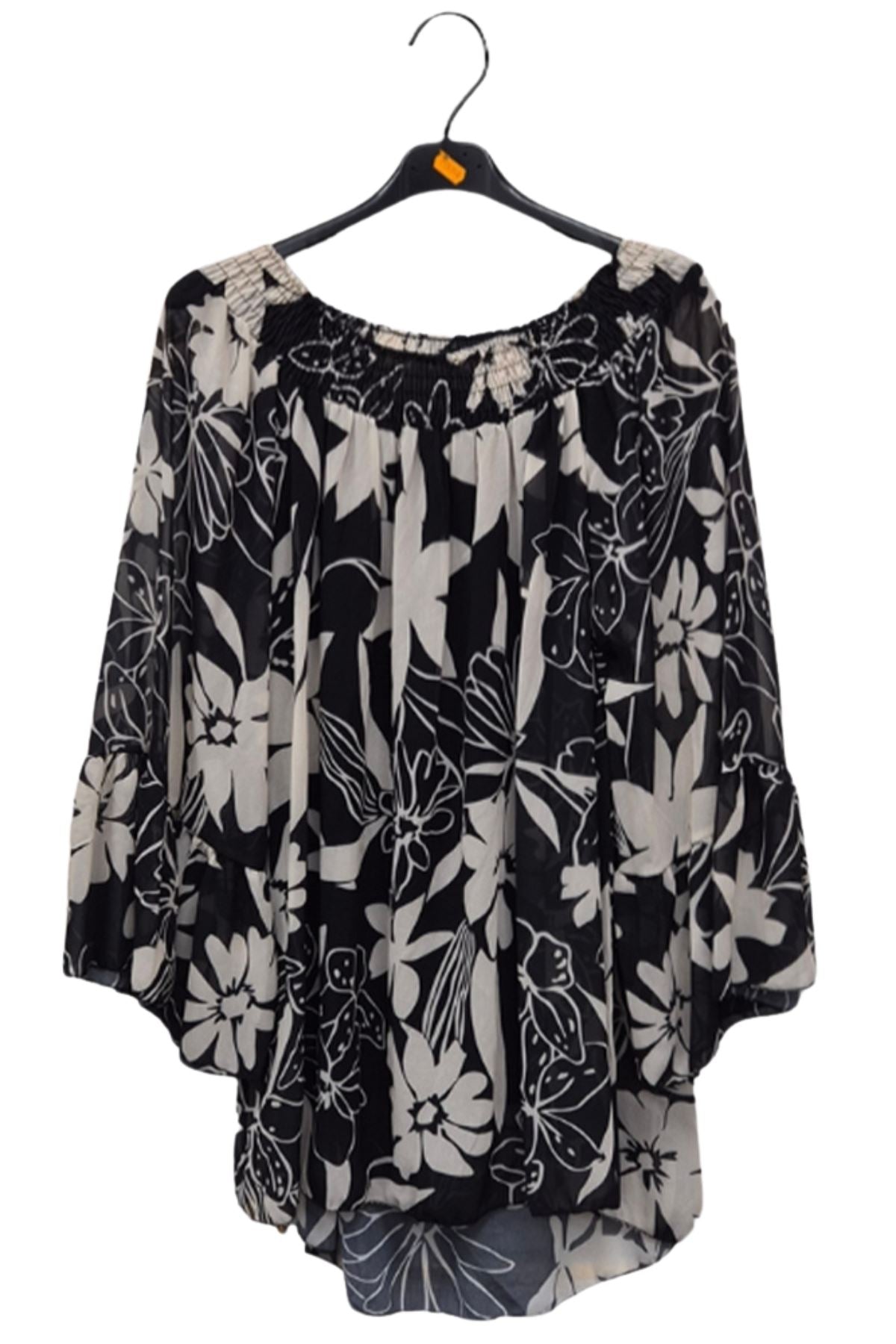 Floral Print Flared Sleeve Top
