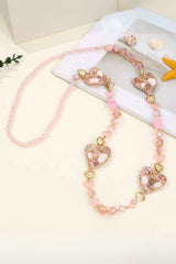 Heart Charm Beaded Neutral Tones Necklace