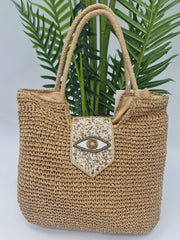 Crochet Pattern Eye Detail Two Handle Shoulder Bag