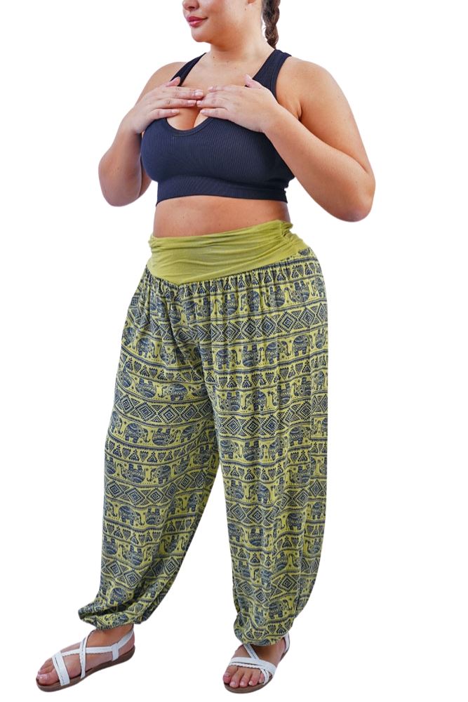 Geometric Elephent Print Viscose Palazzo