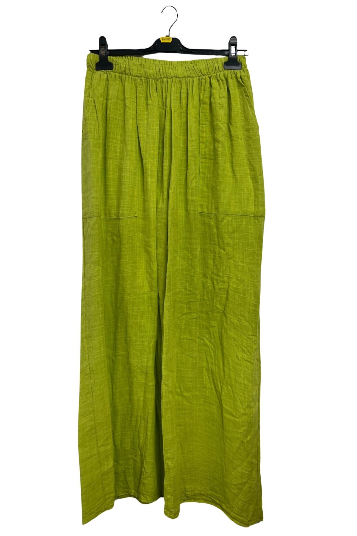 Plain Side Pockets Wide Leg Cotton Palazzo