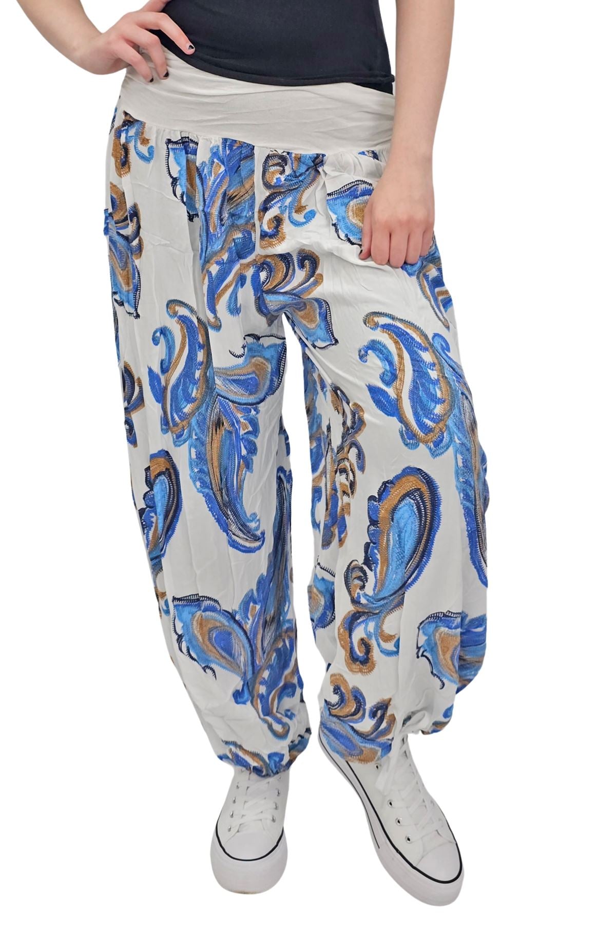 Baroque Paisley Print Baggy Harem Style Trousers