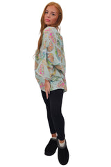 Floral Print Oversized Tunic Cotton Top