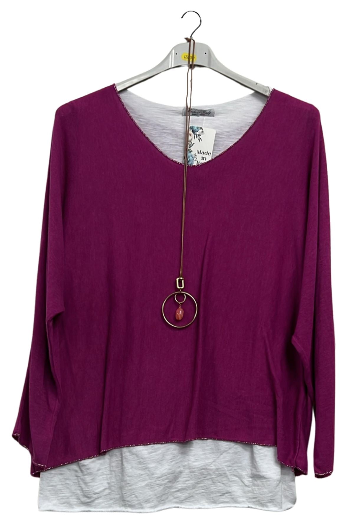 Plain Layered Hem Tunic Cotton Top