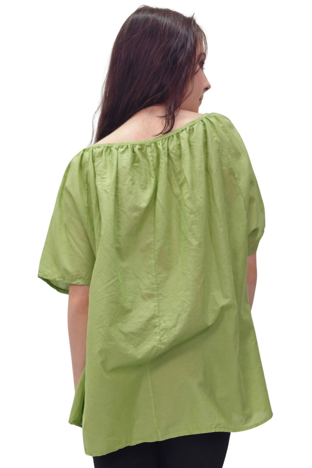 Plain Lace Tie Detailing Cotton Top