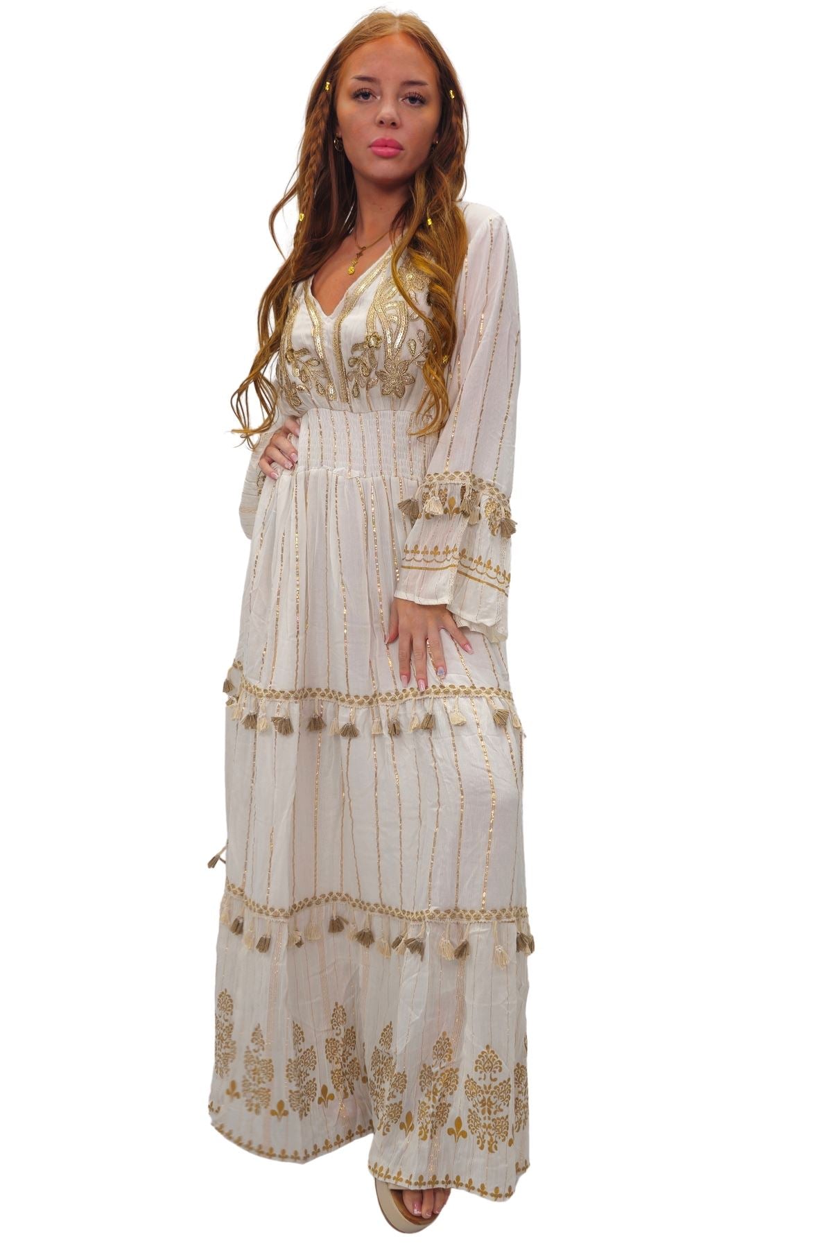 Floral Vintage Inspired Tassels & Lace Detailing Dress