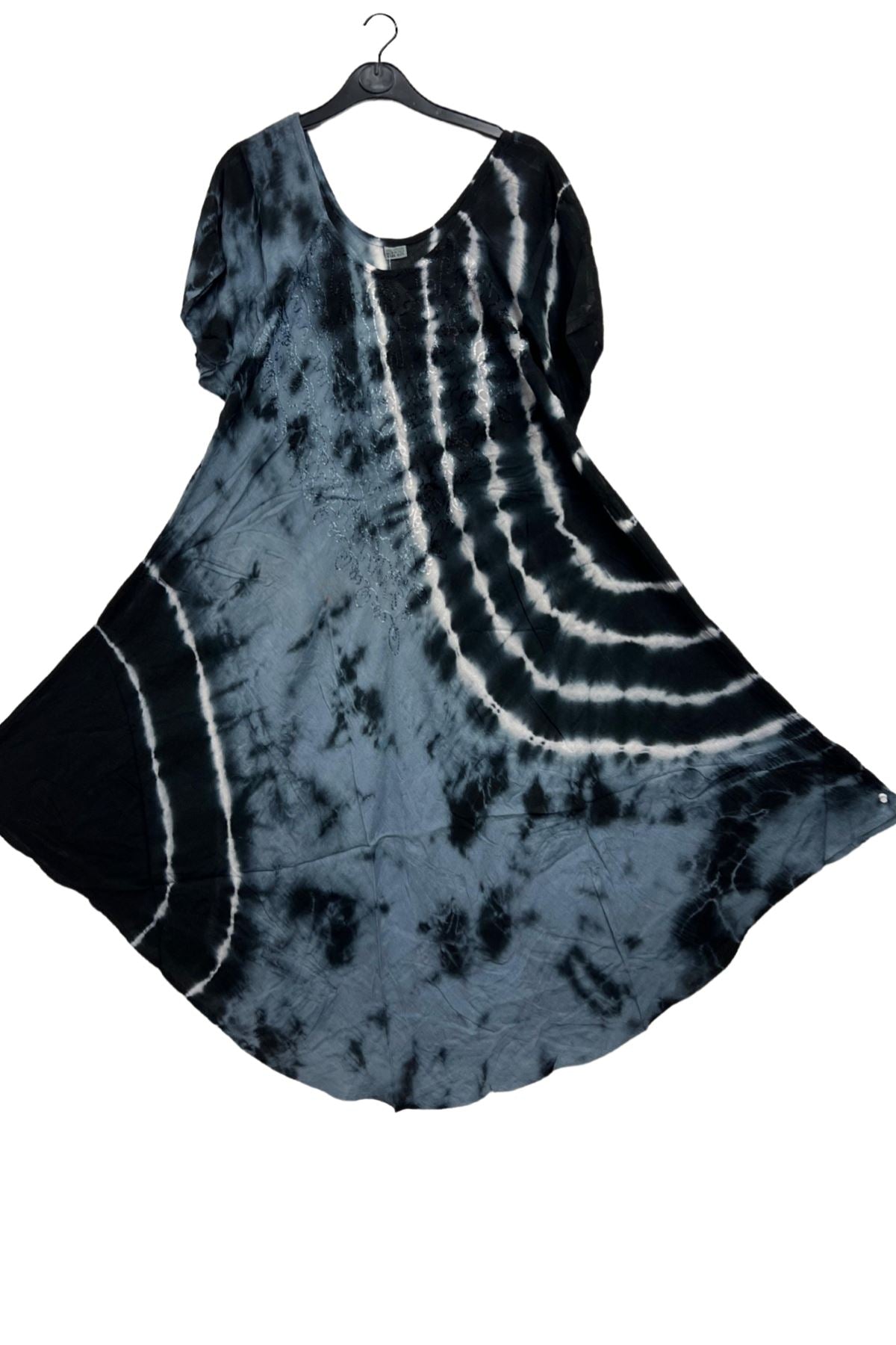 Tie-Dye Spiral Pattern Umbrella Style Dress