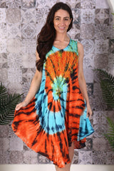 Spiral Print Umbrella Dress