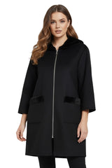 plain trimmed collar jacket
