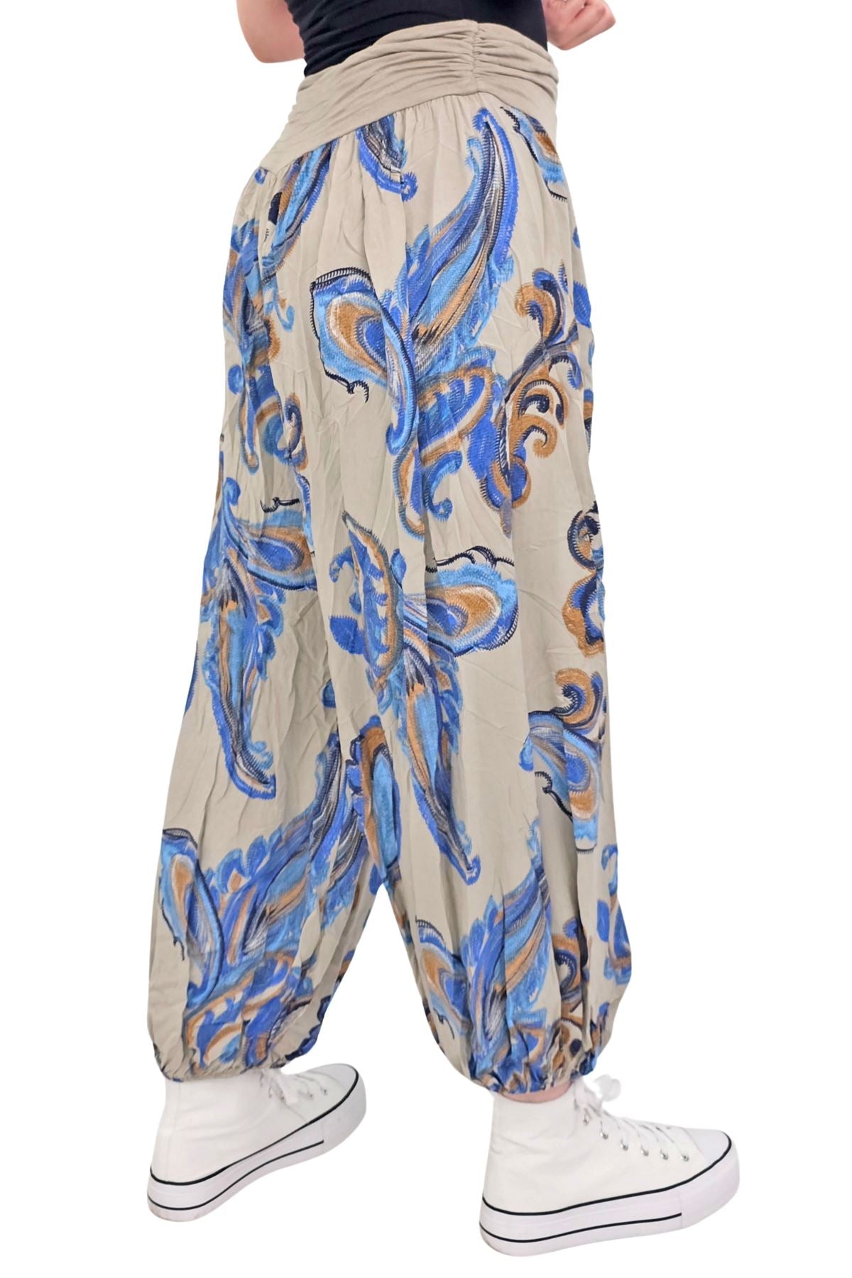 Baroque Paisley Print Baggy Harem Style Trousers