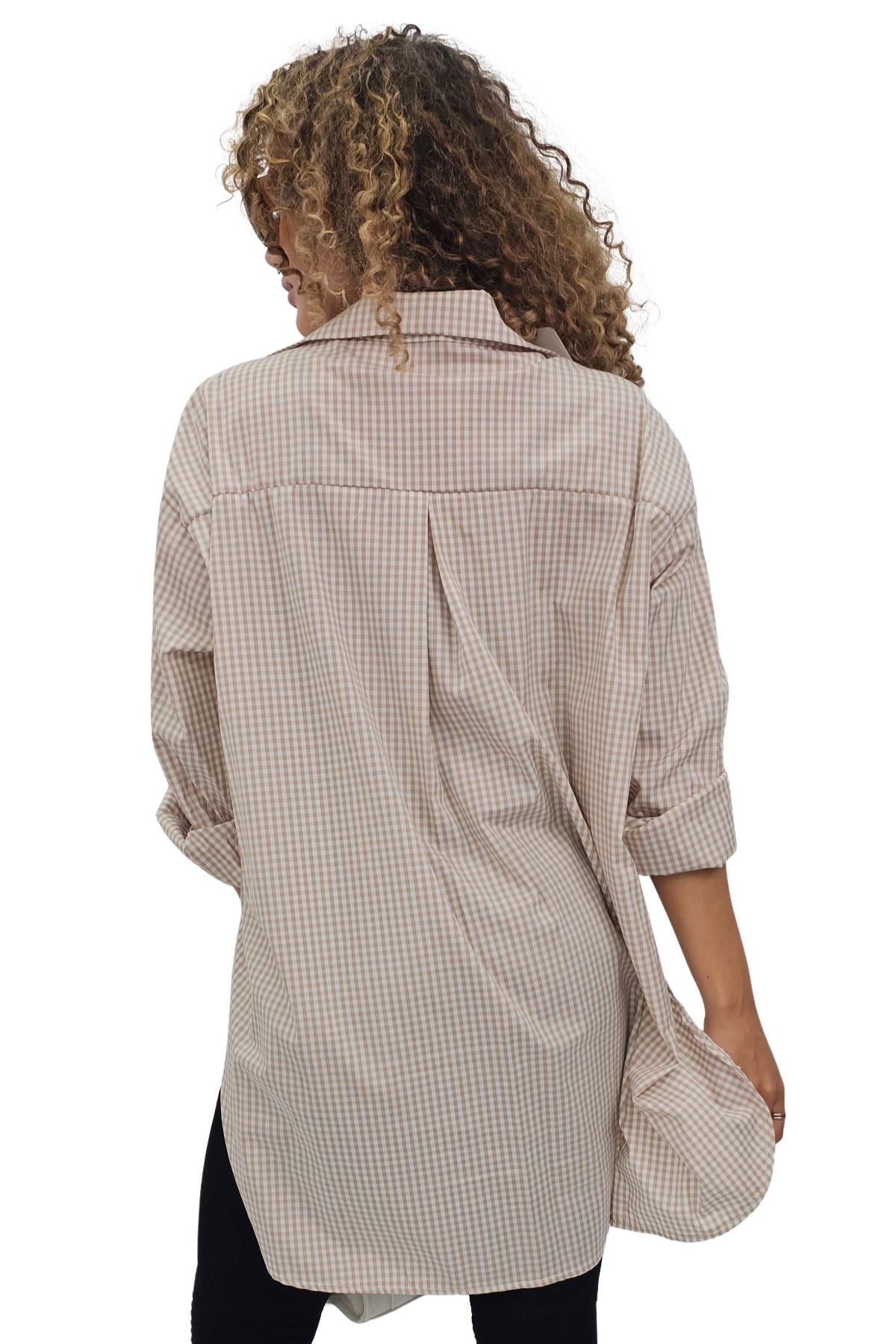 Stripe Rock Heart Star Sequin Motif Cotton Shirt
