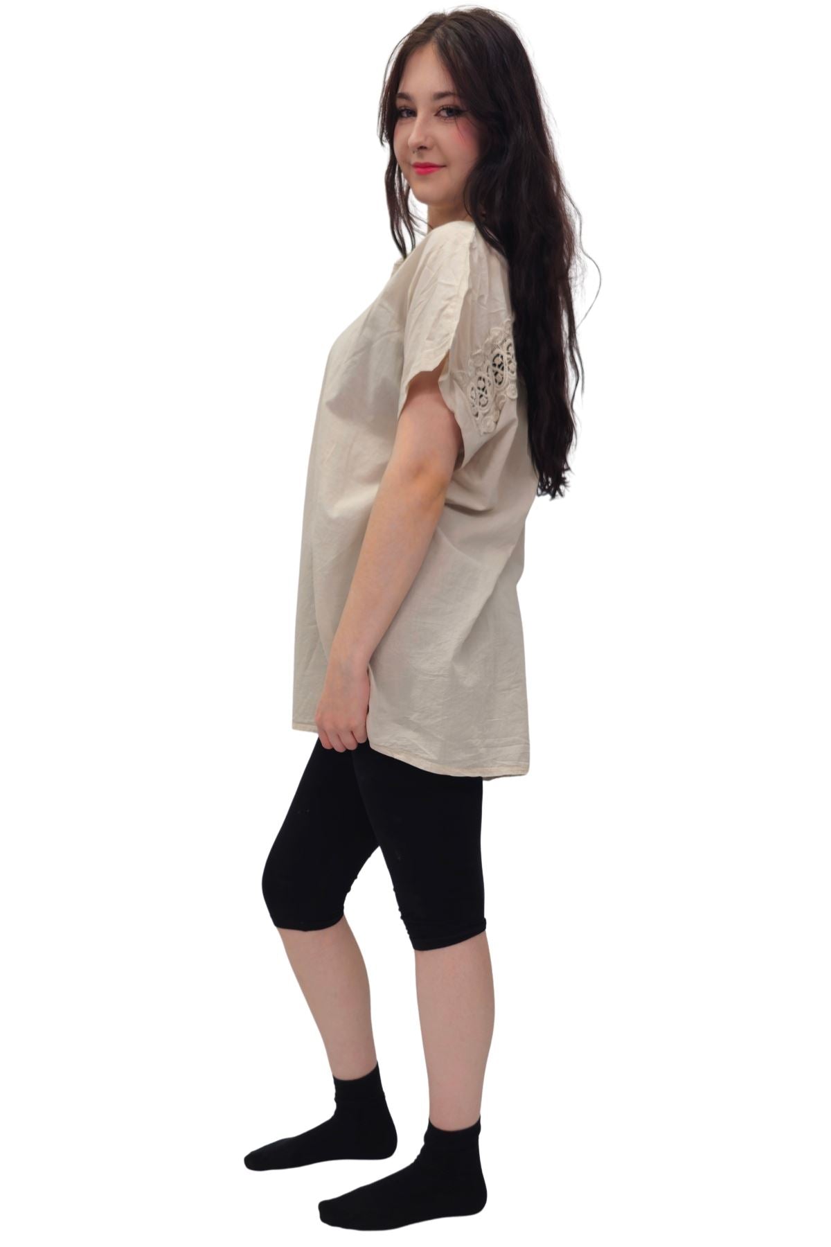 Plain Button-Down Front Cotton Shirt
