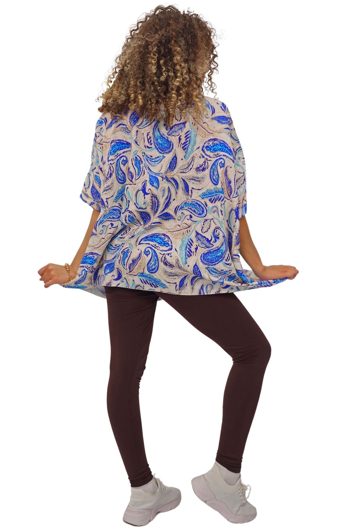 Paisley Print Oversized Tunic Top