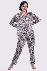 Leopard Print Button-up Elasticated Waistband Co-Ord Set