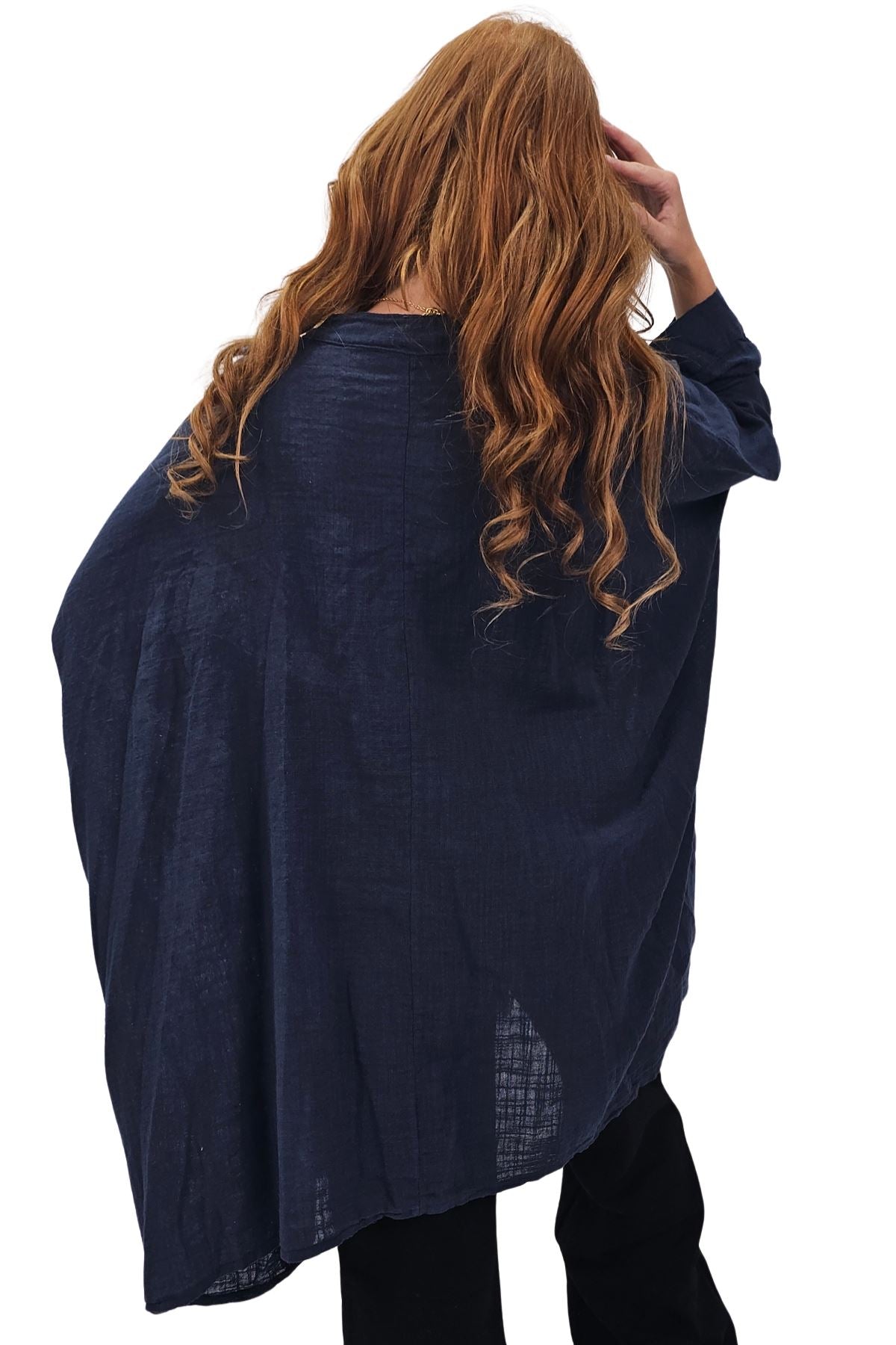 Plain Hanky Hem Oversized Cotton Top
