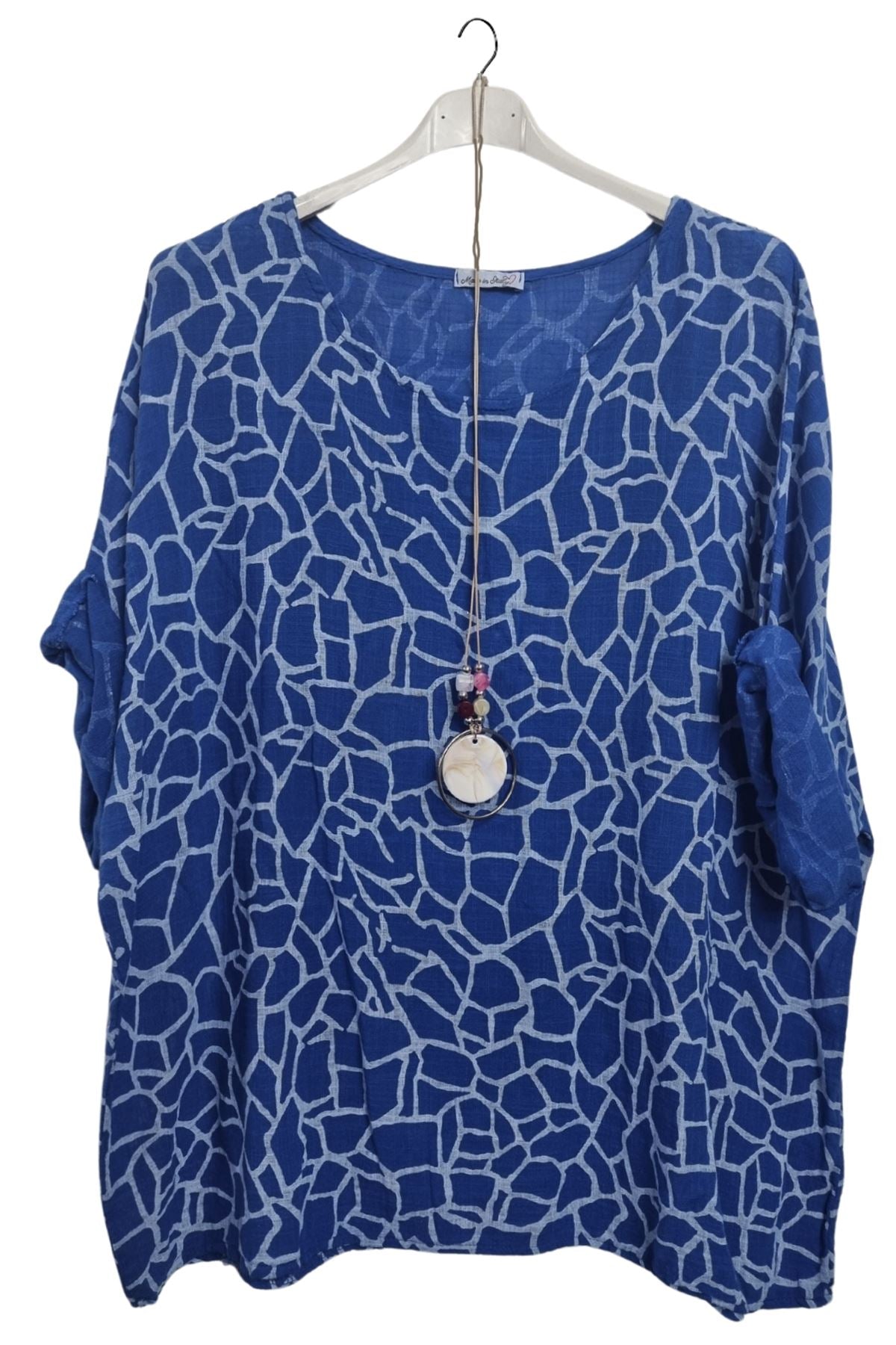 Giraffe Print Necklace Cotton Top