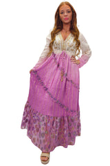 Floral Sequin Cinched Waist With Tie Detail Dress