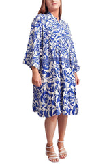 Button-Up Tiered Floral Print Dress