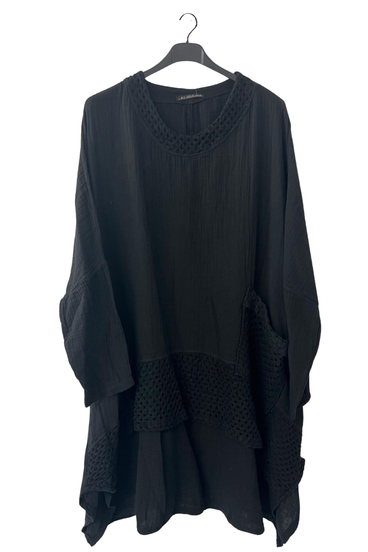 Plain Crochet Lace Detailing Cotton Top