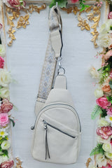Adjustable Patterned Strap Sling Bag