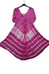 Horizontal Tie-Dye Stripes Print Dress