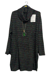 Multicoloured Dotted Stripes Side Pockets Top