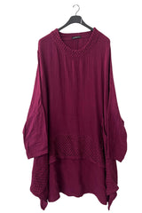 Plain Crochet Lace Detailing Cotton Top