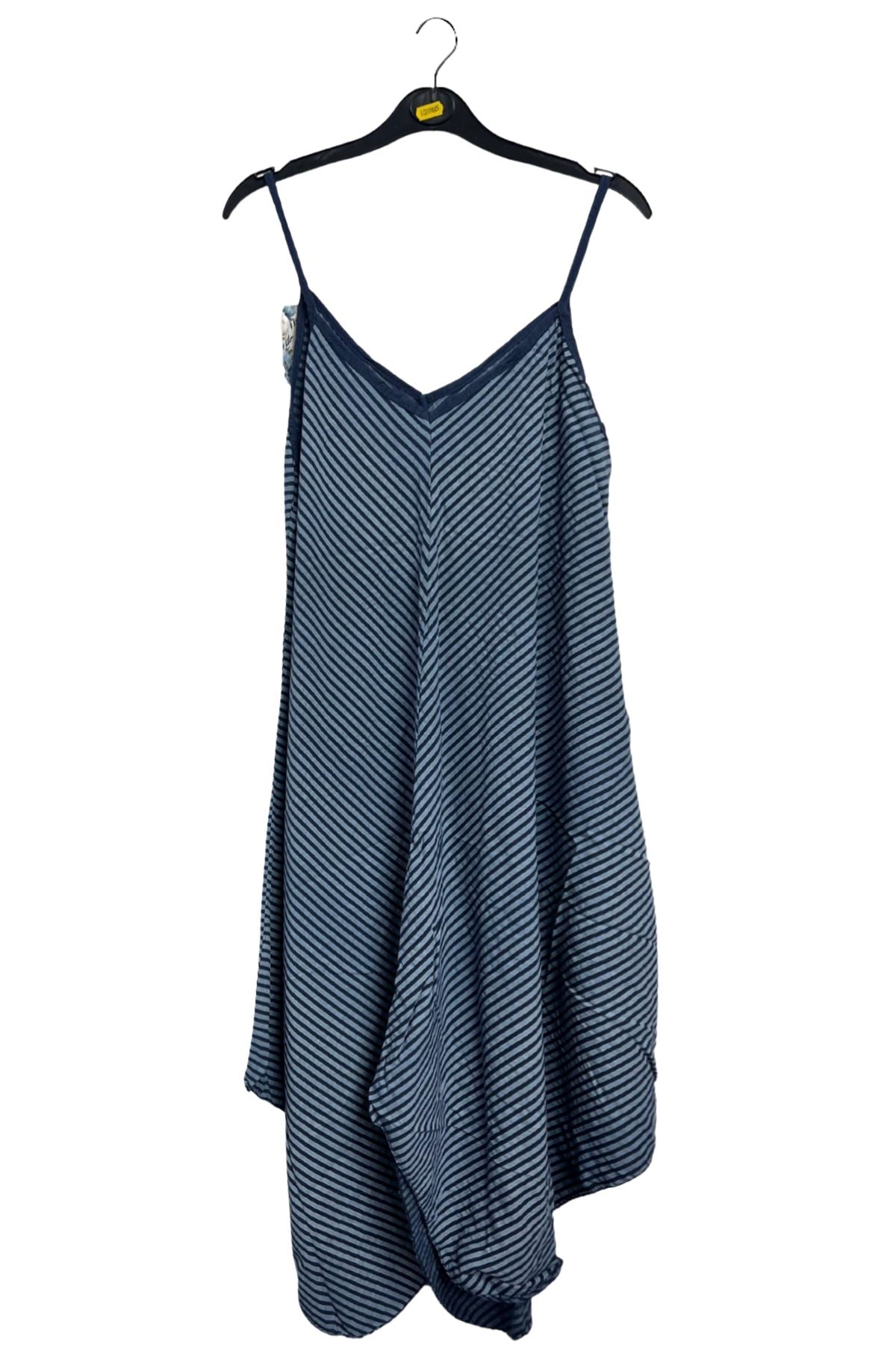 Diagonal Stripe Print Spaghetti Strap Dress