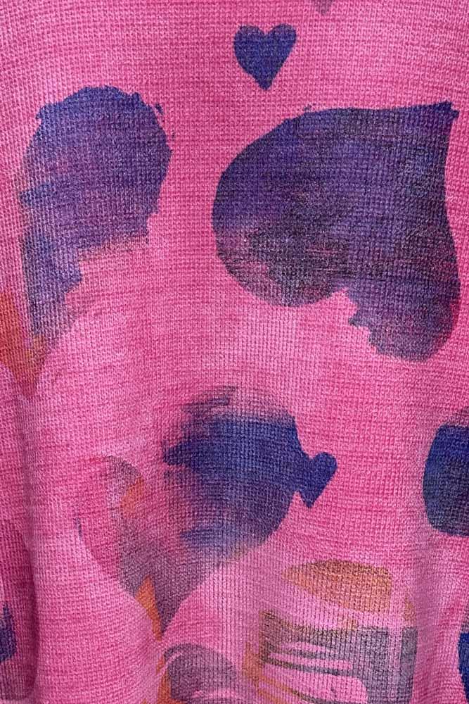 Tie Dye Heart Print Top