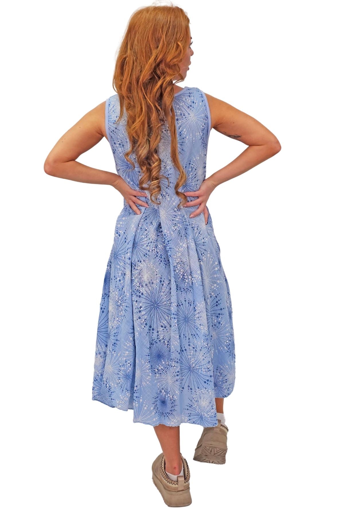 Abstract Firework Print Cotton Dress