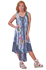 Tie Dye Butterfly Pattern Umbrella Style Dress