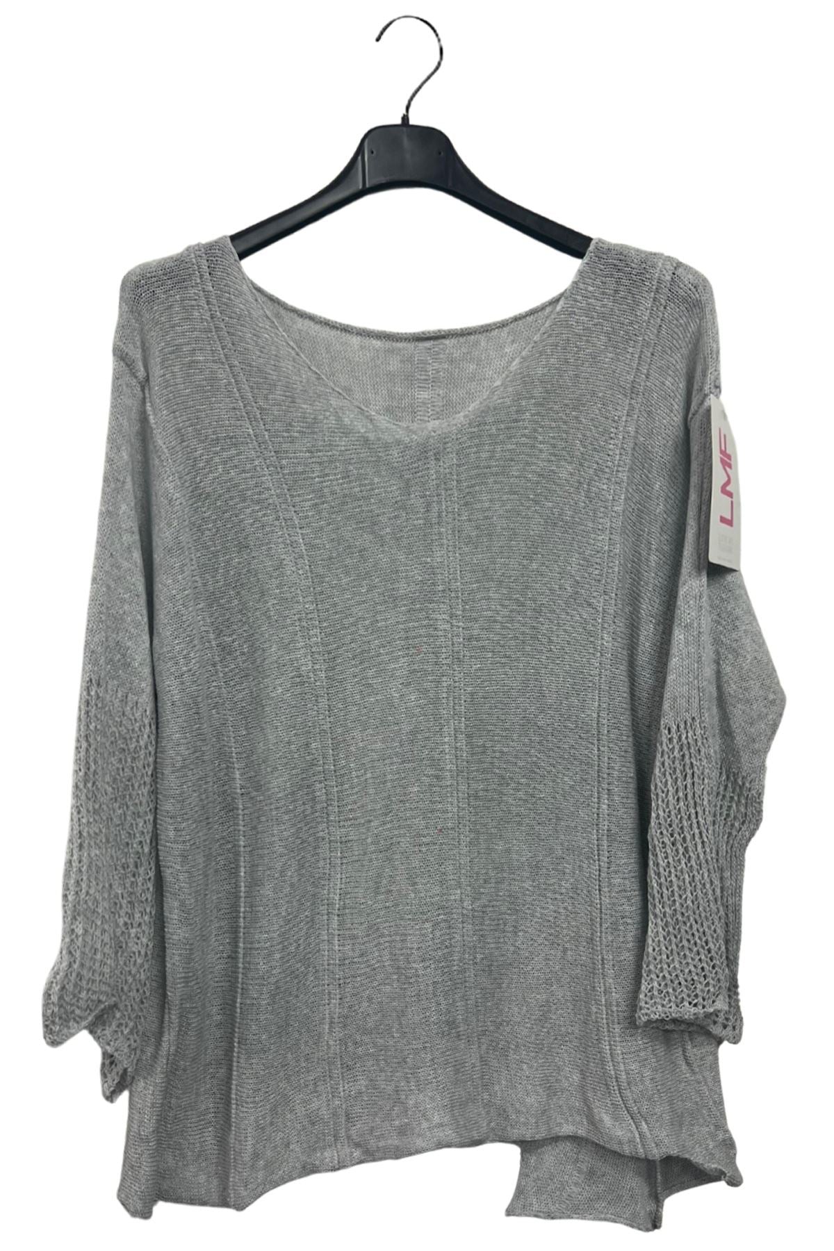 Plain Knit Style Oversized Batwing Cotton Top
