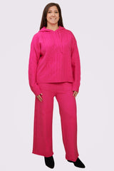 Cable Knit Hoodie Wide Leg Knit Co-Ord
