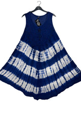Horizontal Tie-Dye Pattern Umbrella Style Dress