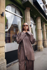 Plain Front Zip Detail Drop Shoulder Hoodie