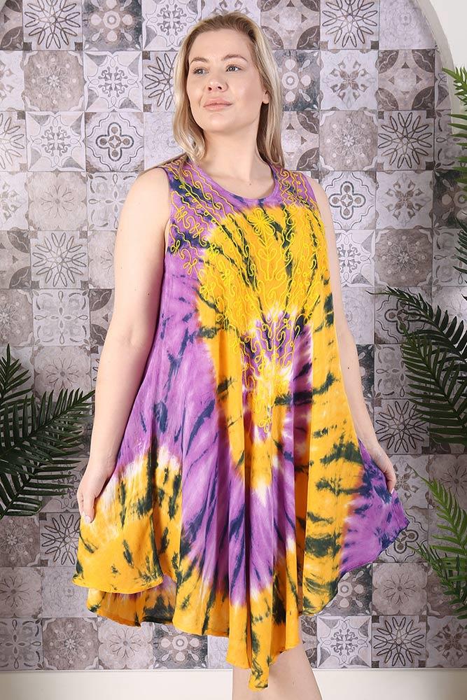 Spiral Print Umbrella Dress
