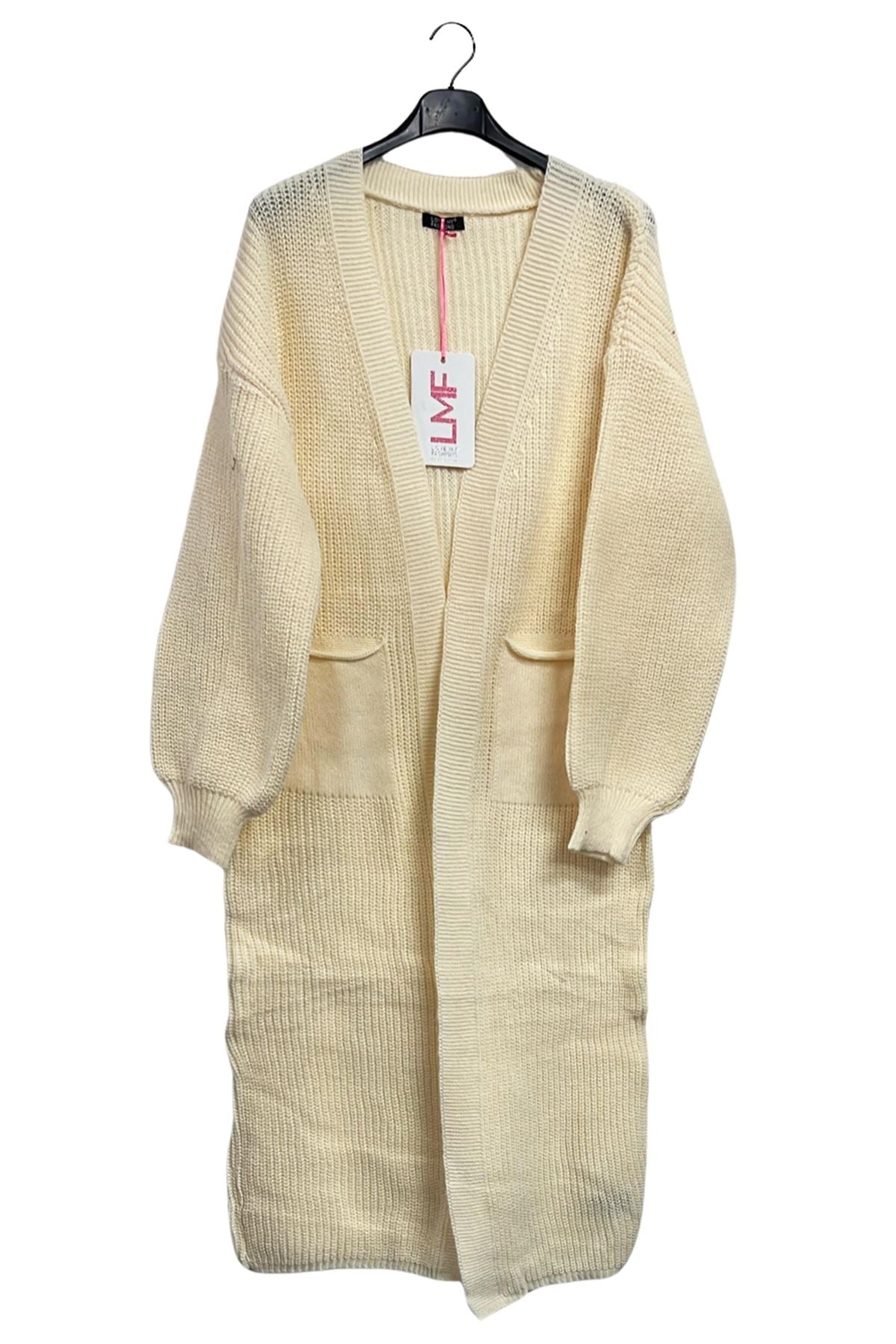 Plain Rib Knit Longline Cardigan