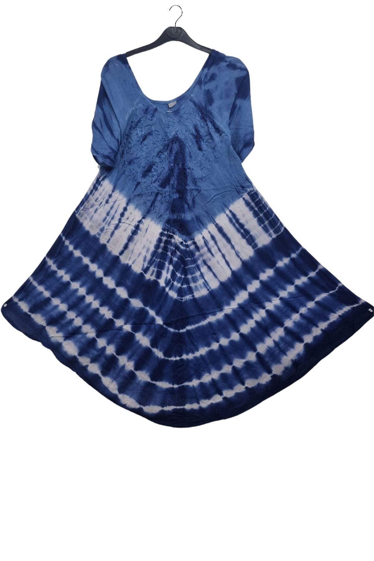 Horizontal Tie-Dye Stripes Print Dress